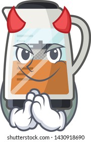 Devil tea maker is served in cartoon bottle