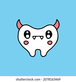 Devil Teeth mascot illustration. Vector graphics for sticker prints and other uses.