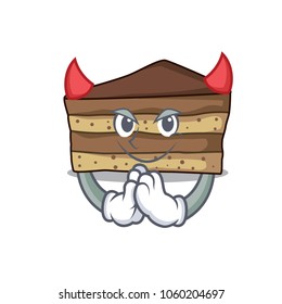 devil tiramisu mascot cartoon style