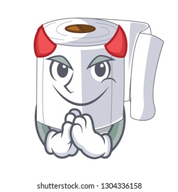 Devil toilet paper in shape of mascot