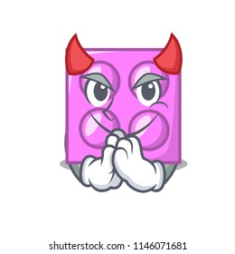 Devil toy brick mascot cartoon