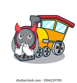 Devil train mascot cartoon style