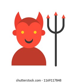 devil and trident, Halloween related icon
