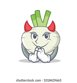Devil turnip mascot cartoon style