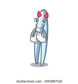 Devil tweezers mascot cartoon style