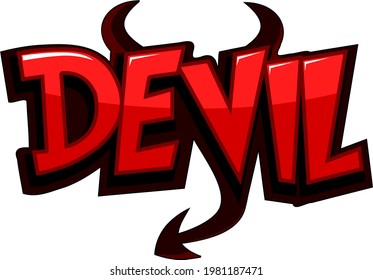 Devil twitch text emote vector illustration