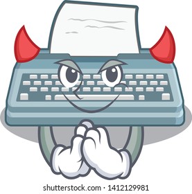 Devil typewriter in the a cartoon shape