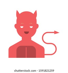 devil vector flat color  icon 