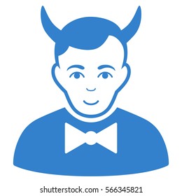 Devil vector icon. Flat cobalt symbol. Pictogram is isolated on a white background. Designed for web and software interfaces.