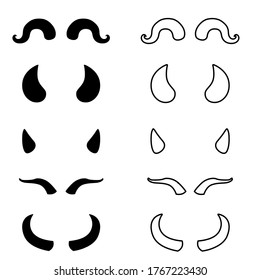 Devil Vector icon set. horn illustration sign collection. evil symbol or logo.