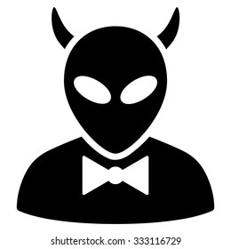 Devil vector icon. Style is flat black symbol, rounded angles, white background.