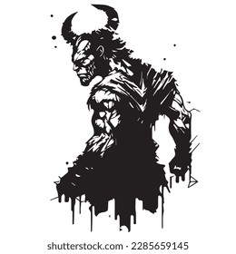 Devil vector illustration on a white background. Vector illustration silhouette svg.