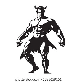 Devil vector illustration on a white background. Vector illustration silhouette svg.