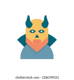Devil vector Solid Icon Design illustration. Halloween Symbol on White background EPS 10 File