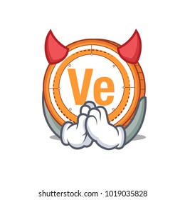 Devil Veritaseum coin mascot cartoon