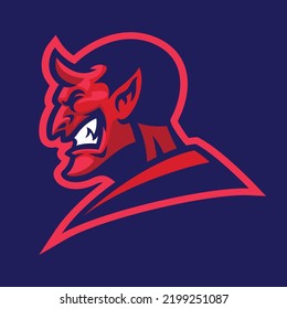 Devil Vicious Laugh sideview in Sport Mascot Logo Style