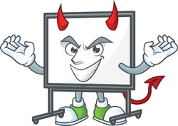 Devil White Board Cartoon Character With Mascot
