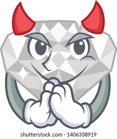 Devil white diamond isolated in the cartoon