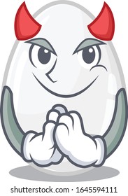Devil white egg Cartoon in character design