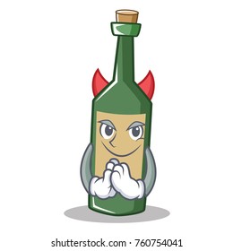 Devil wine bottle character cartoon