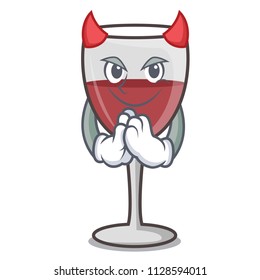 Devil wine mascot cartoon style