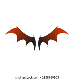 Icono del logotipo de alas del diablo ilustración del vector de estilo plano aislado en fondo blanco