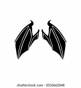 Devil Wings Logo. Tattoo Design. Stencil Vector Illustration.