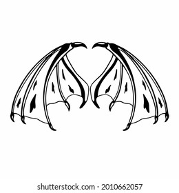 Devil Wings Logo. Tattoo Design. Stencil Vector Illustration.