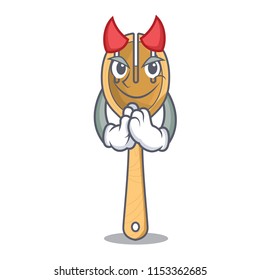 Devil wooden fork mascot cartoon