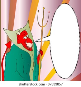 The Devil Wore Green with Message Board Vector