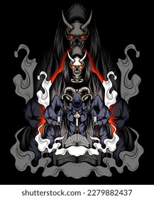 devil worship group design illustration image