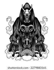 devil worship group design illustration image
