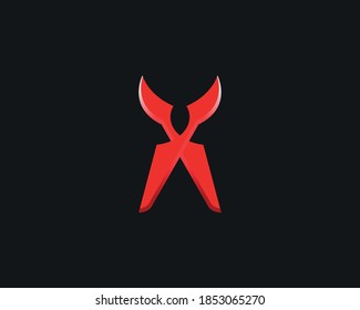 Devil X Logo is a logo that combines the shape of X letter as devil's body with blades. This logo is perfect for different companies.