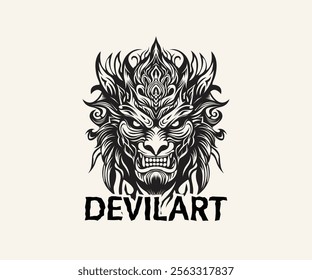 Devilart Vector Tribal Black and White illustration