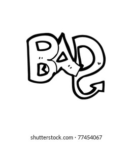 devilish bad text design element