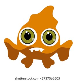 Devilish monster silhouette with horns standing upright facing forward
