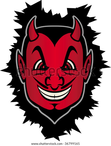 Devil's details. Bad Devil. Devil smile draw.