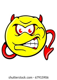 A devilish smiley face.