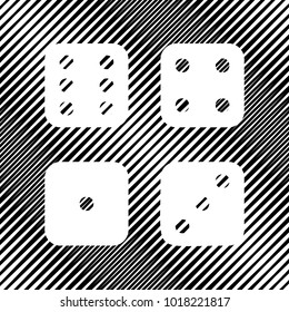 Devils bones, Ivories sign. Vector. Icon. Hole in moire background.