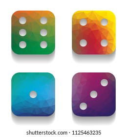 Devils bones, Ivories sign. Vector. Colorful icon with bright texture of mosaic with soft shadow on white background. Isolated.