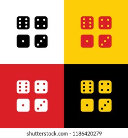 Devils bones, Ivories sign. Vector. Icons of german flag on corresponding colors as background.