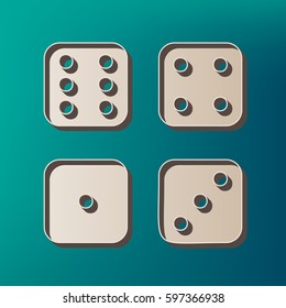 Devils bones, Ivories sign. Vector. Icon printed at 3d on sea color background.
