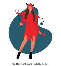 Devil's Kleid. Halloween. Vektorgrafik. Poster, Flyer, Banner, Postkarte.