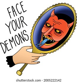 the devil's face in the mirror old school