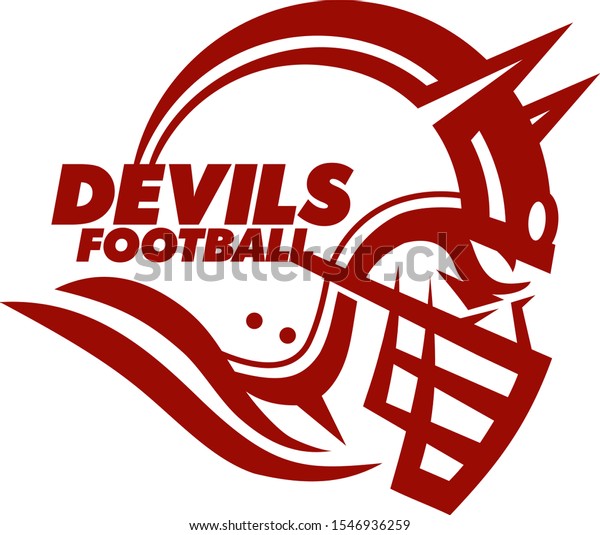 Devils Football Team Design Helmet Facemask Stock Vector Royalty Free