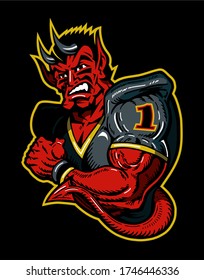 Devils Football Team Mascot For School, College Or League