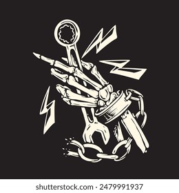 Devils hand mechanic illustration vector