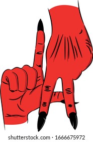Devil's hands, vectorized for you to use in stickers, or in t-shirts or in caps or wallpaper as you wish.