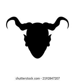 Devils Head Horns Lucifer Black Silhouette Stock Vector (Royalty Free ...