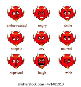 devils head on halloween. set of icons